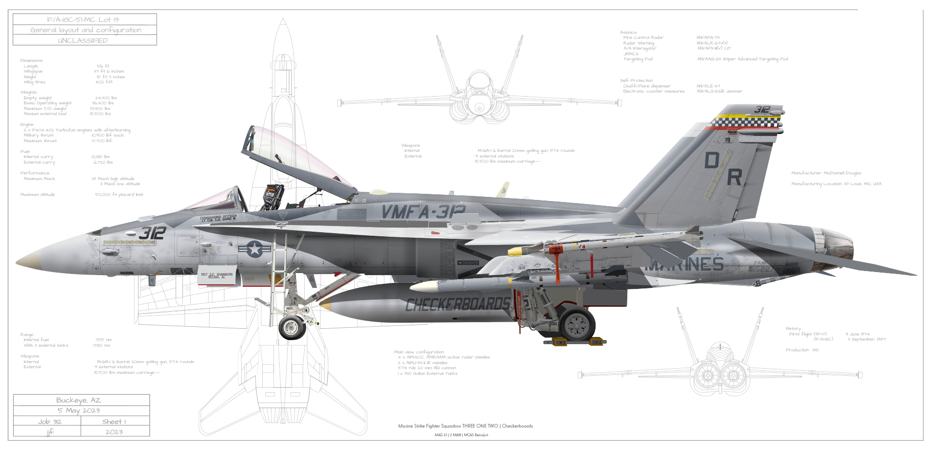 F-4 Phantom II Fine Art Aircraft Profile Prints — Fighter